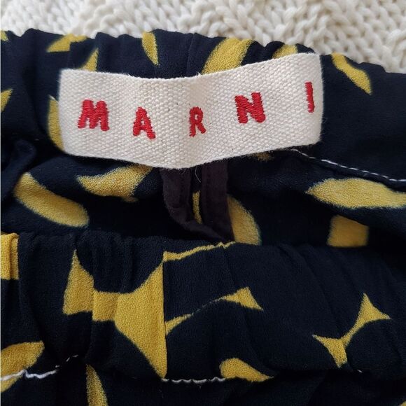 🦋 MARNI 🦋 Pull-on Crepe Ankle Pants - [Size 2, Mustard/Black] - Picture 9 of 13